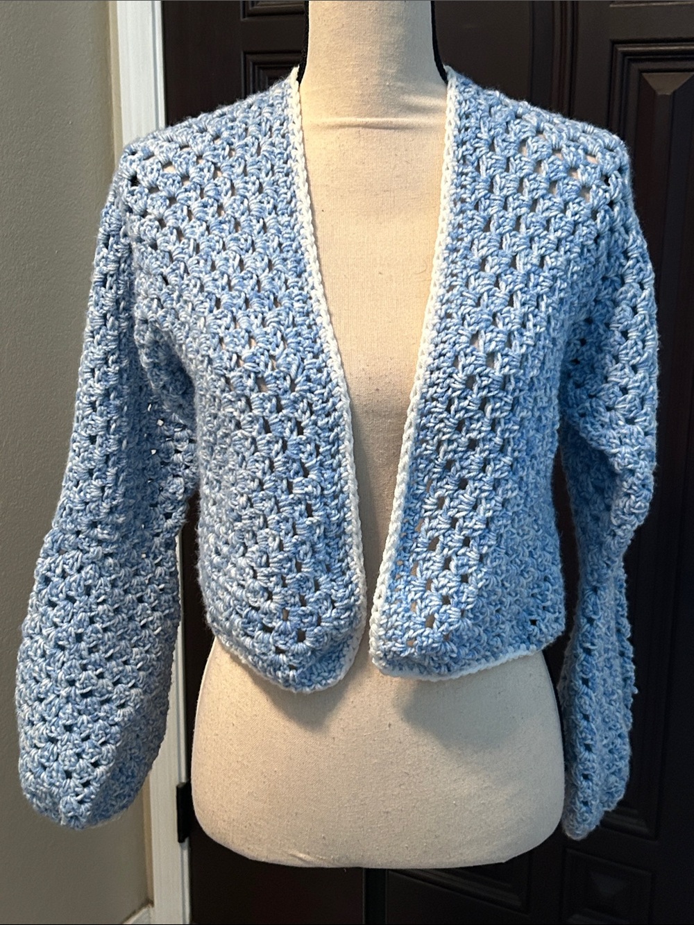 Handmade Acrylic Bell Sleeve Cardigan